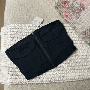 Forever 21 Black Strapless Crop Top